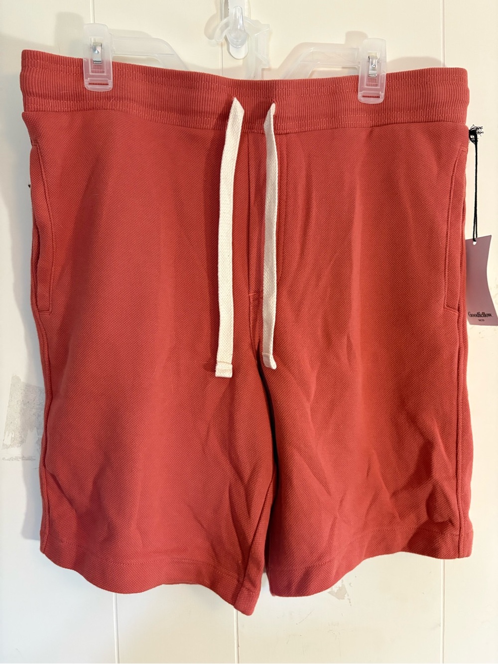 NWT Goodfellow & Co Men's 8.5" Elevated Knit Pique Textured Shorts Size M Rust